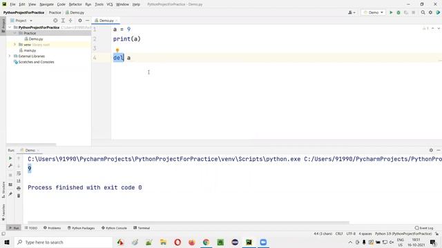 Deleting a variable in Python (Python Tutorial - Part 11) смотреть онлайн