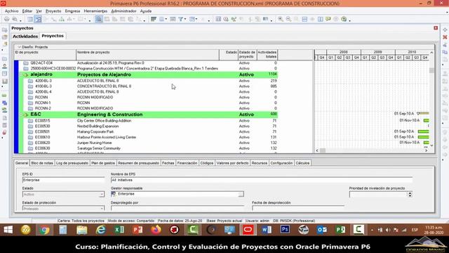 INTRODUCCIÓN - PLANIFICACIÓN, CONTROL Y EVALUACIÓN DE PROYECTOS CON ORACLE PRIMAVERA P6 смотреть онлайн
