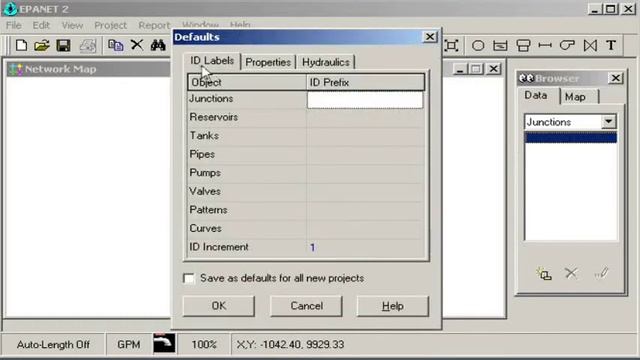 EPANET 2.0, Установка рабочих параметров смотреть онлайн