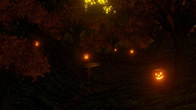Halloween town road - background animation 4K смотреть онлайн