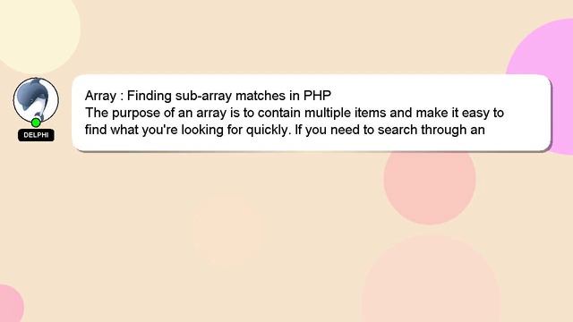 Array : Finding sub-array matches in PHP смотреть онлайн