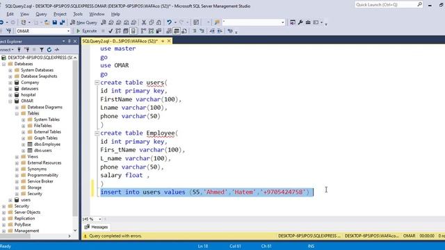 #7 " INSERT INTO " Command in SQL | أمر ادخال البيانات في أس كيو ال смотреть онлайн
