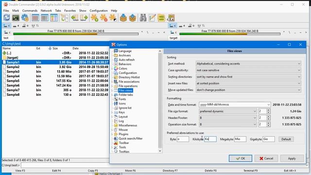 File sizes display in Double Commander смотреть онлайн
