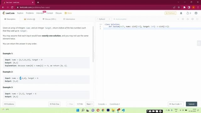 1. Two Sum leetcode question with Python | 1. Two sum with Python | Leetcode solution #youtube смотреть онлайн