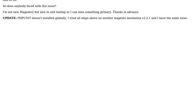 Magento: Magento2 unit tests doesn't run using vendor/bin/phpunit or vendor/phpunit/phpunit/phpunit смотреть онлайн
