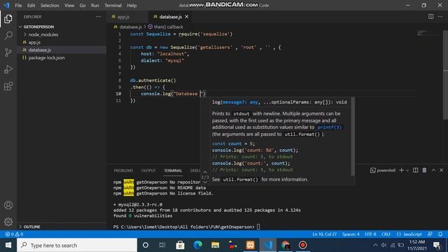 How to get all users with node js and mysql смотреть онлайн