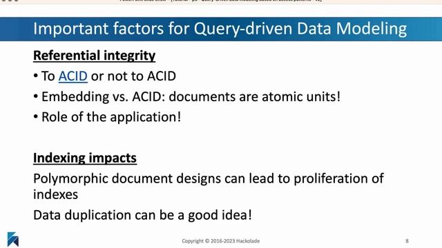 Hackolade Tutorial - Part 3: Query driven data modeling based on access patterns смотреть онлайн