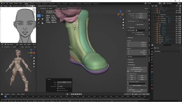 How To Make Boots Clothing Tutorial Blender 3.4 смотреть онлайн