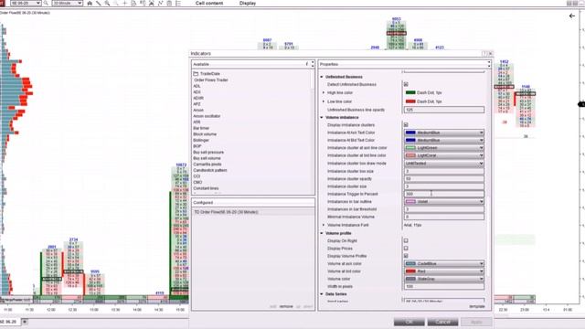 2. Настройки для торговли Потоками заказов: Order Flow рус