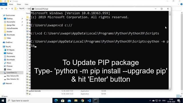 How To Upgrade PIP Package In Windows 10 - | check PIP Version | смотреть онлайн