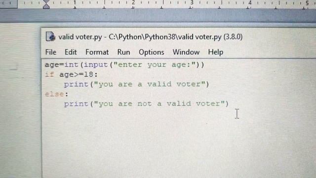 Python program to check whether a person is valid voter or not смотреть онлайн