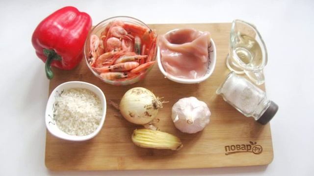 Рис с креветками и кальмарами смотреть онлайн