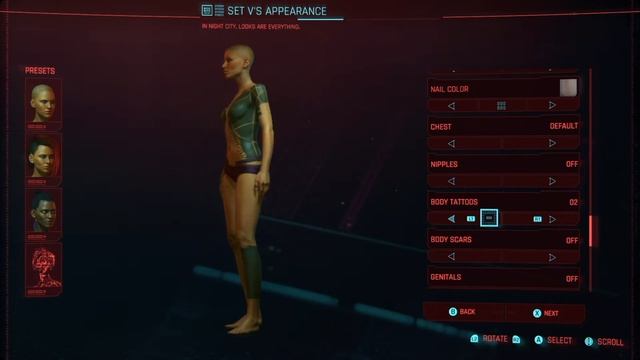 Cyberpunk 2077 - Body Tattoo Character Creation Attributes - Feminine Appearance смотреть онлайн