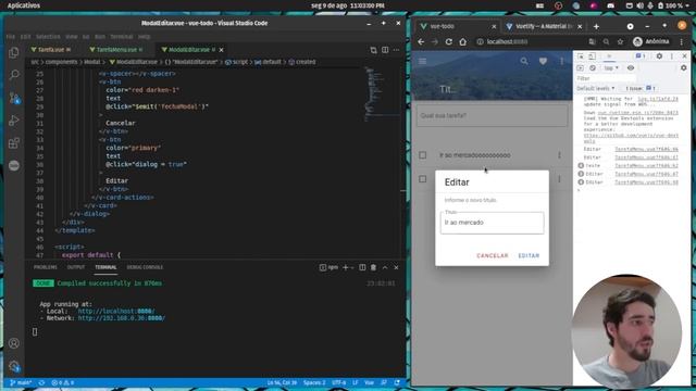 #12 Editando e excluindo tarefa - Modal, $emit e props - Vue.js & Vuetify - Lista de tarefas смотреть онлайн