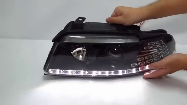 A4/S4 1994-2001 B5 8D Projector LED R8 HEADLIGHT w/Amber Black for AUDI смотреть онлайн