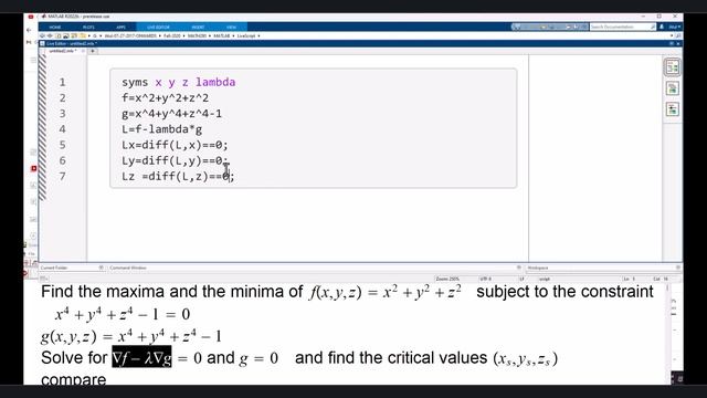 MATLAB BASIC EXAMPLE LAGRANGE MULTIPLIERS смотреть онлайн
