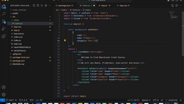 React Crud Operations with API Course Preview, Install React, PrimeReact, Axios & Json-Server смотреть онлайн