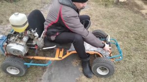 самодельный картинг с двигателем от китайского снегохода
