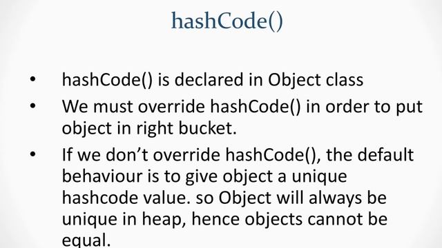 hashCode and equals - Java смотреть онлайн