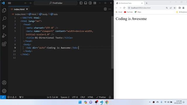 34 HTML bdo tag | HTML bdi tag | Work with Bi-Directional text | HTML dir attribute смотреть онлайн