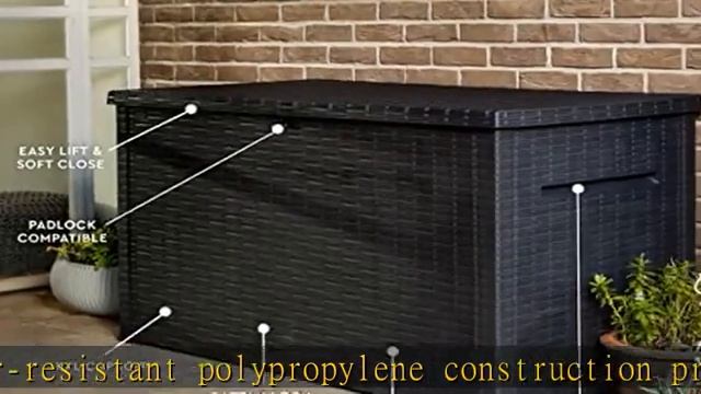 Keter XXL Java 230 Gallon Resin Rattan Look Large Outdoor Storage Deck Box for Patio Furniture Cush смотреть онлайн