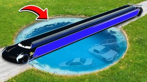 ПРОЕХАЛ ГЛУБОКУЮ ЯМУ С ВОДОЙ НА САМОМ ДЛИННОМ ЛИМУЗИНЕ ДЖЕКСОН ШТОРМ ТАЧКИ 3  ГТА 5 МОДЫ РАЙЛЮХА