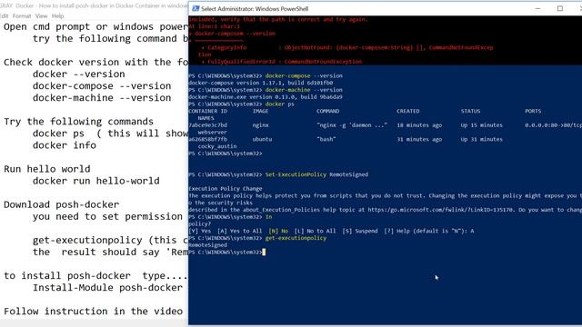 IPGRAY : Docker - How to install posh docker in Docker Container in windows смотреть онлайн
