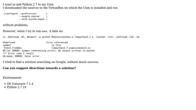 Compiling Python 2.7.10 Error смотреть онлайн