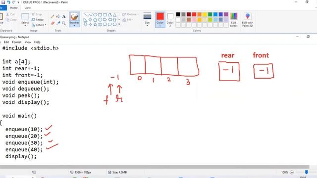 Lecture 12 : Queue using array program in C смотреть онлайн