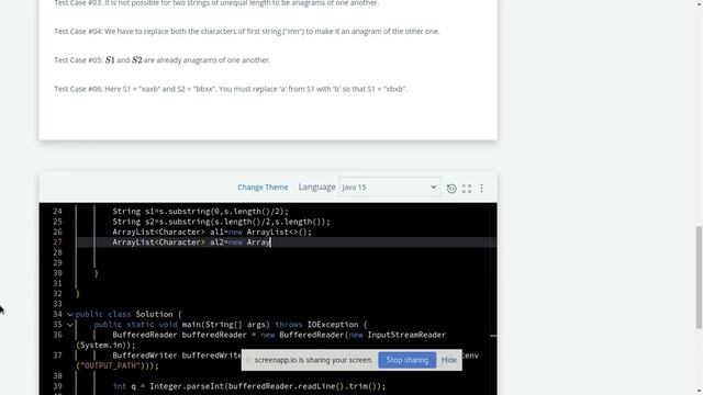 Anagram | HackerRank Solution in Java смотреть онлайн