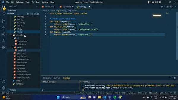 Python Django E-commerce Website Development Tutorial 2023  #malayalam   Making Template part.3