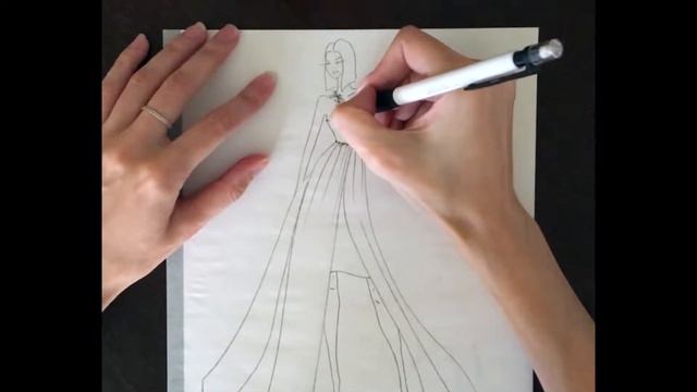 Как нарисовать эскиз одежды. Fashion illustration. Рисуем карандашом смотреть онлайн