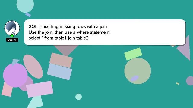 SQL : Inserting missing rows with a join смотреть онлайн