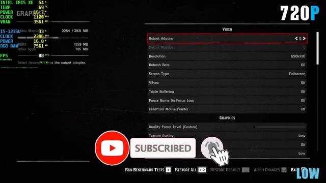 Testing Red Dead Redemption 2 Graphic Settings on 8GB RAM Intel Iris Xe | 1080P/720P Low Medium смотреть онлайн