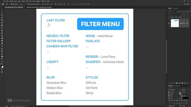 #13 FILTER MENU - Photoshop CC 2023 Advanced Training in Tamil смотреть онлайн