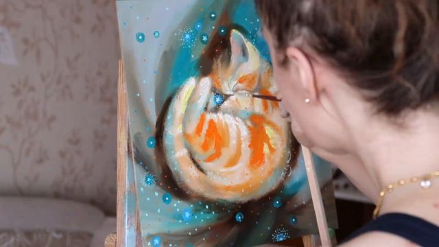 🎨Рисуем котенка ❤ Oil Panting Time Lapse | draw a kitten смотреть онлайн