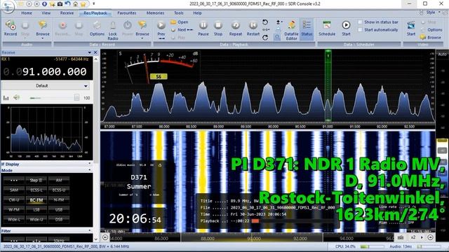 30.06.2023 17:06UTC, [Es], NDR 1 Radio MV, D, 91.0MHz, 1623km смотреть онлайн