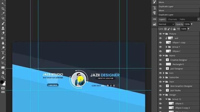 how to make a youtube banner in photoshop l How to make channel art l jazii studio смотреть онлайн