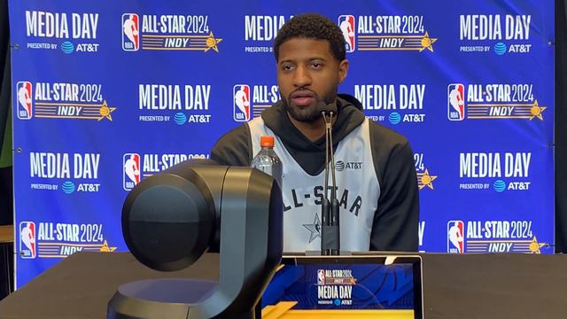 Former Indiana Pacers (now Clippers) wing Paul George speaks to media at 2024 NBA All-Star weekend смотреть онлайн