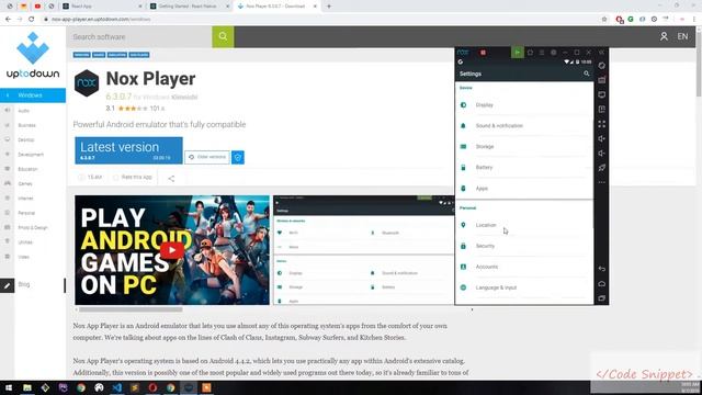 React Native On Nox Player смотреть онлайн