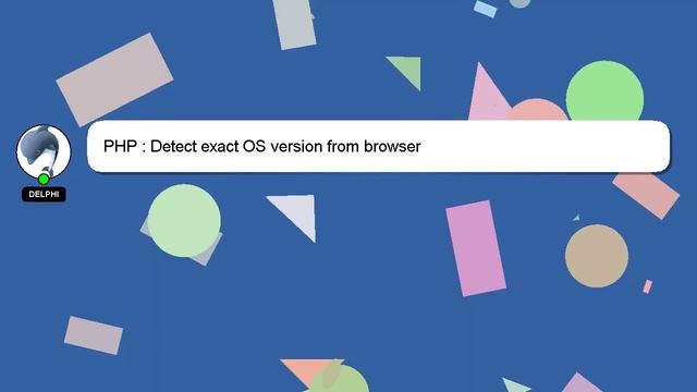 PHP : Detect exact OS version from browser смотреть онлайн