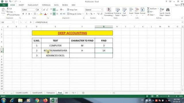 Find Function in Excel || Find function use in Excel in Hindi|| Find फार्मूला कैसे काम करता है ||| смотреть онлайн