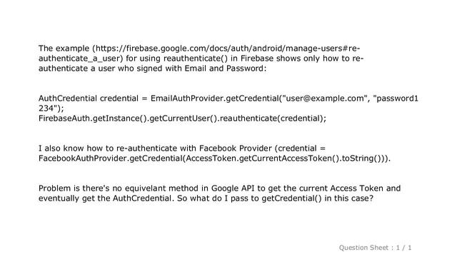 Android : How to re-authenticate a user on Firebase with Google Provider? смотреть онлайн