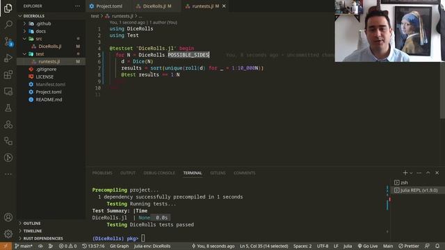 Revise.jl, Docstrings, Tests, and structuring a Julia package смотреть онлайн