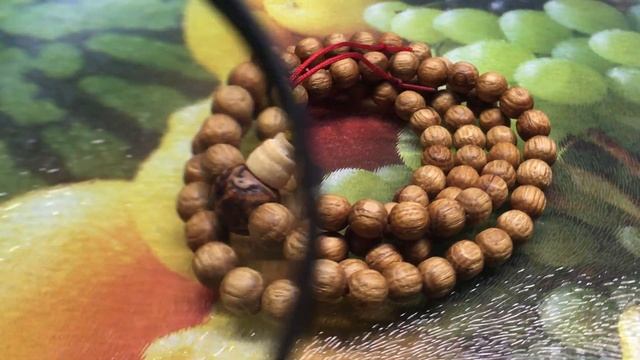 Чётки из дуба, 108 бусин, d~8 мм, L~45 см, четки, мала, медитация, Будда, Хенд мейд, Hand made. смотреть онлайн