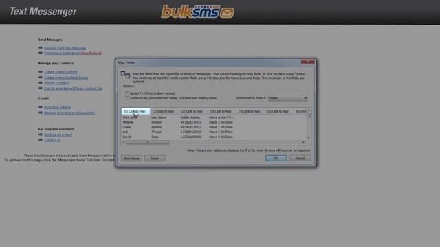 BulkSMS Text Messenger - How to import contacts from an Excel Spreadsheet смотреть онлайн