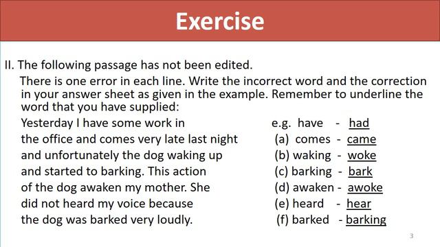 Answers to Exercise of Lecture 13 | All Tenses | Editing & Gap-filling | Let Us Master English смотреть онлайн