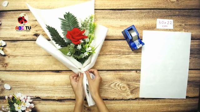 ABC TV | How To Make Flower Bouquet With Single Rose #5 - Craft Tutorial смотреть онлайн