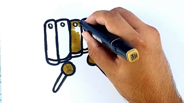 Bolalar uchun oson rasm chizish Ксилофон рисунок для детей | Xylophone drawing for kids смотреть онлайн