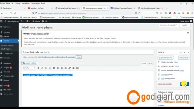 Wordpress - Como insertar un formulario de contacto con shortcodes - Parte 7 смотреть онлайн